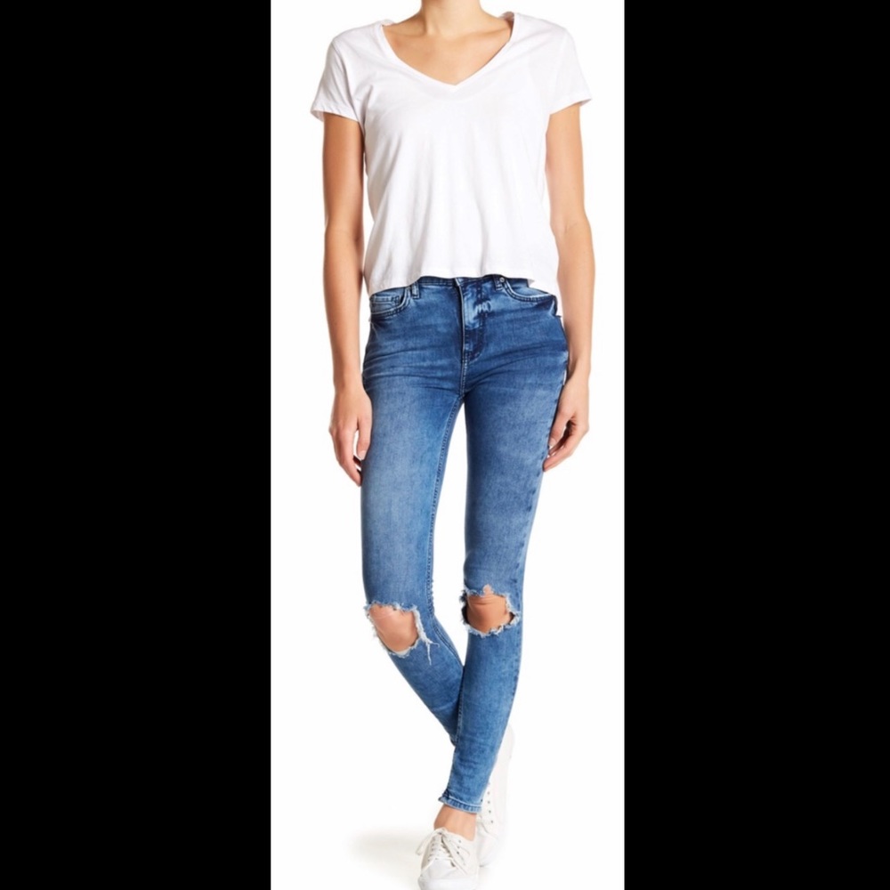 Free People Busted Knee Skinny Jeans - Picture 3 of 3